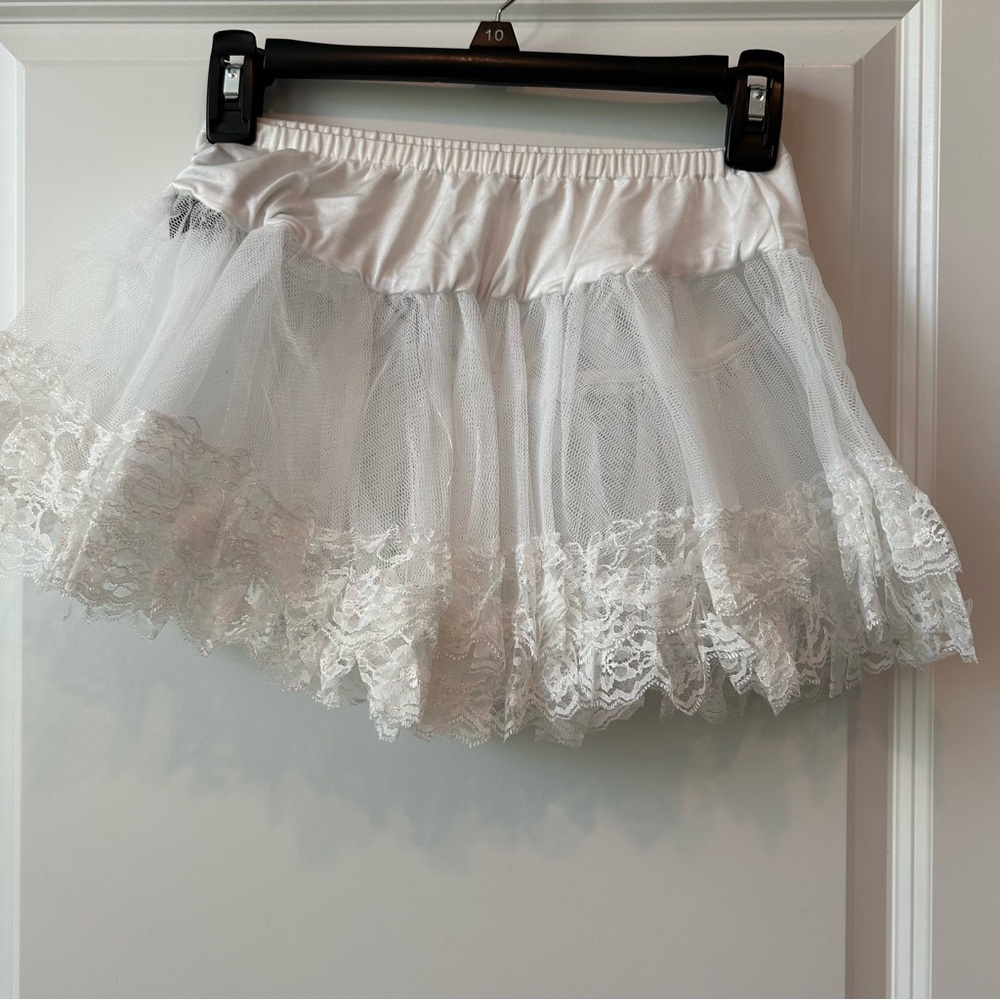 Leg Avenue Lace Trimmed Short Sheer Layered Petticoat Sz OS Halloween Cosplay - Picture 5 of 6